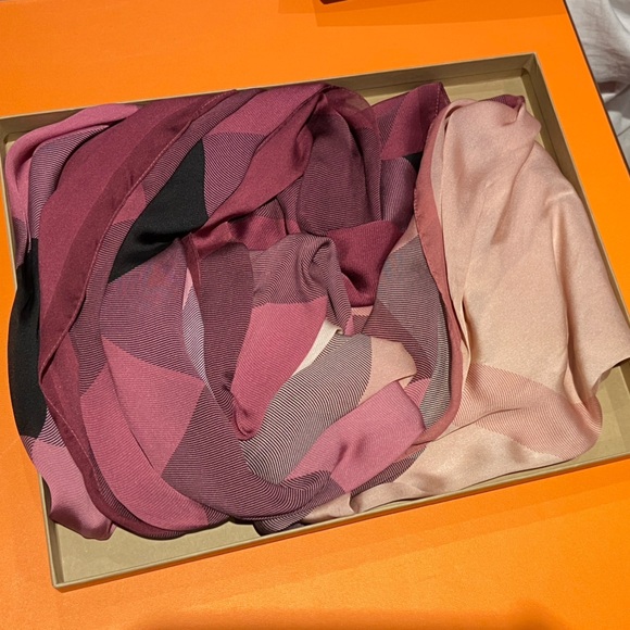 Burberry Ombre Check Silk Scarf w/ Box - Picture 5 of 6